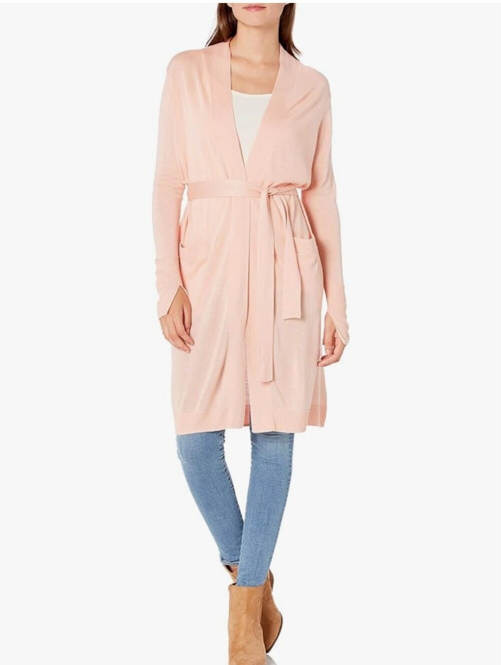 HALSTON Open Front Cardigan -  Made of 85% Silk, 15% Cashmere - Color Bloom XS